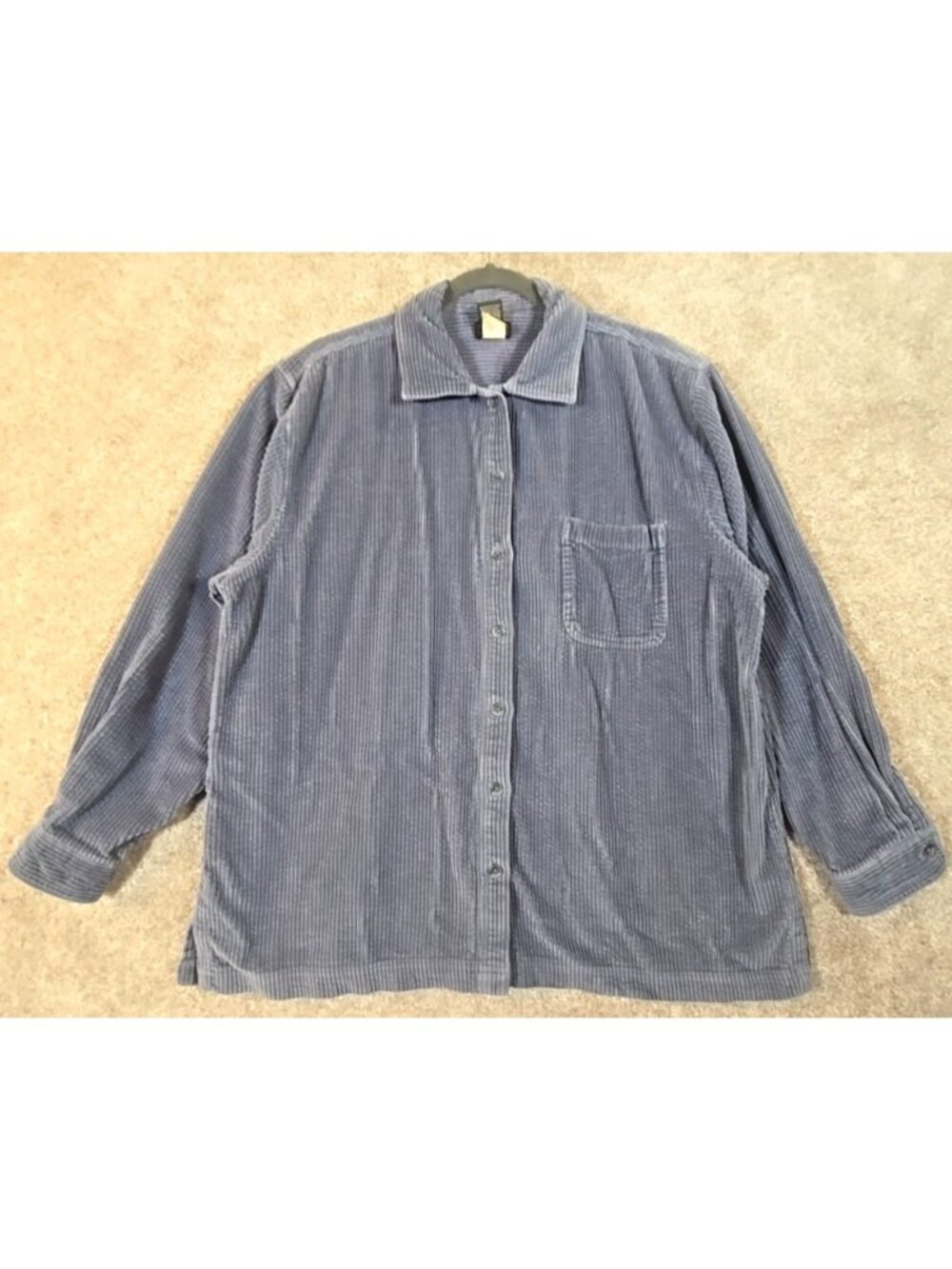 L.L. Bean Button Up Blue Corduroy Outdoor Field Jacket Shirt Shacket Women's XL